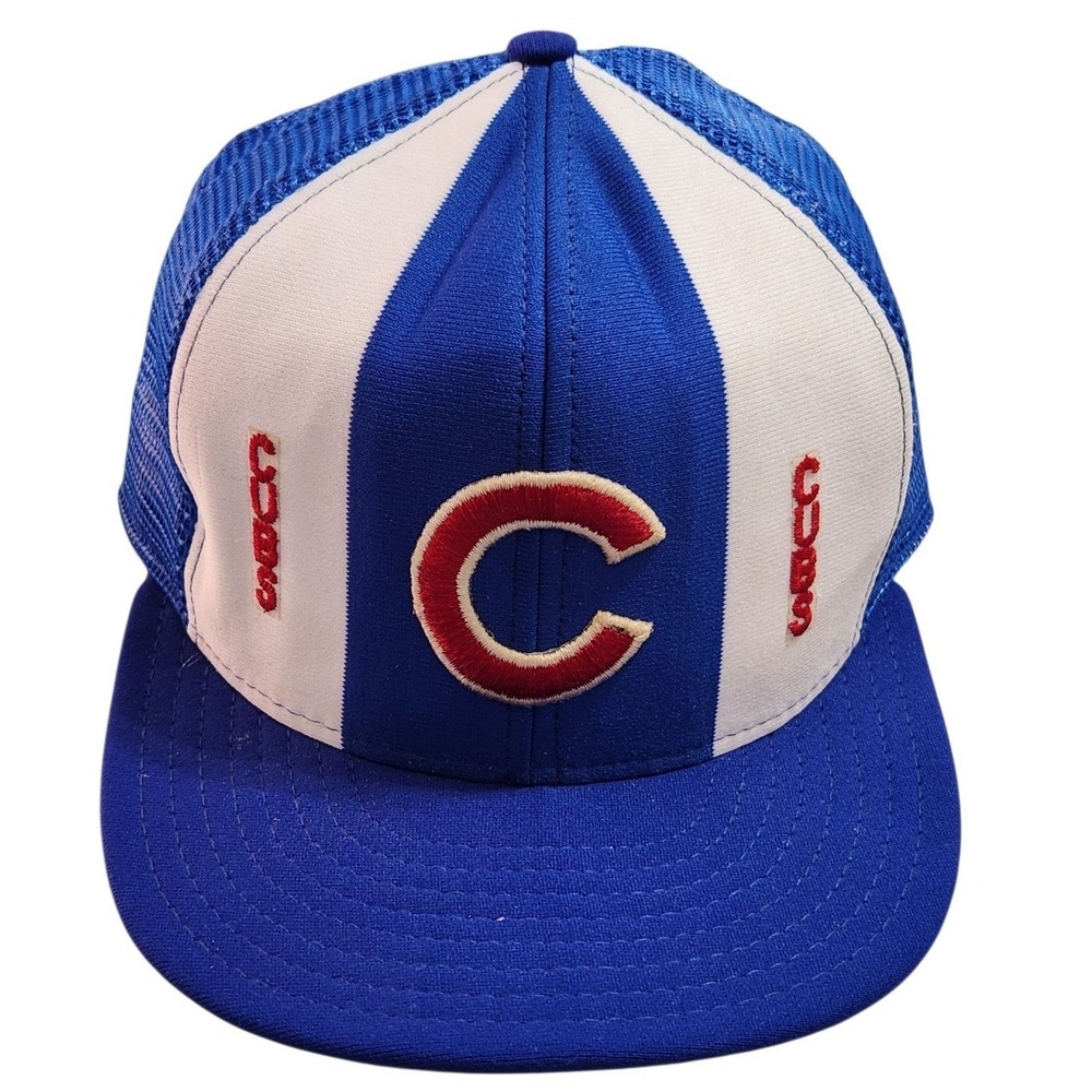 Chicago‎ Cubs Mesh Trucker Hat Adjustable Baseball Cap Snapback Vintage USA